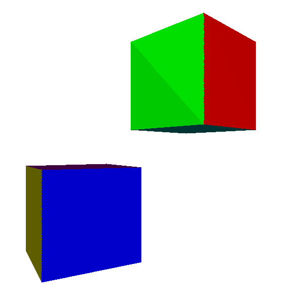 Figure 13-1: In flat shading, we compute illumination at the center of the triangle and use it for the entire triangle.