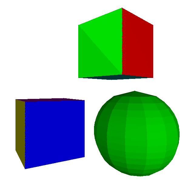 Figure 13-2: Flat shading works reasonably well for objects with flat faces, but not so well for objects that are supposed to be curved.