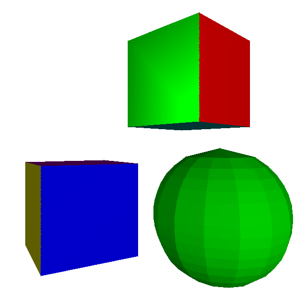 Figure 13-3: In Gouraud shading, we compute illumination at the vertices of the triangle and interpolate them across its surface.
