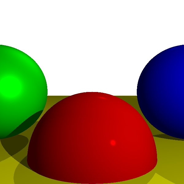 Figure 4-4: A raytraced scene, now with shadows