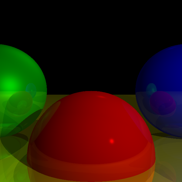 Figure 4-8: The raytraced scene, now with reflections